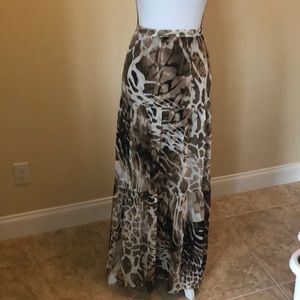 Boston Proper animal print maxi skirt
